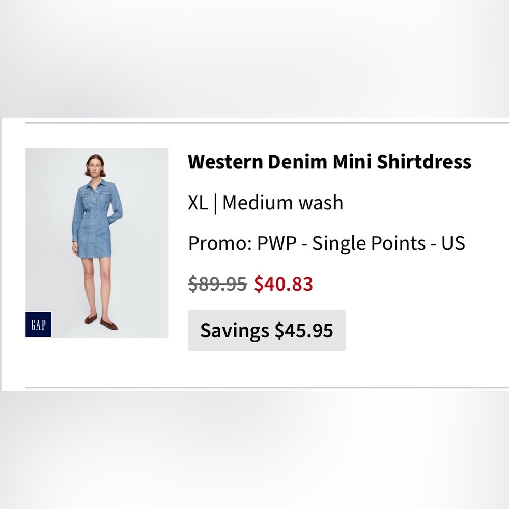 GAP Western Denim Mini Shirtdress